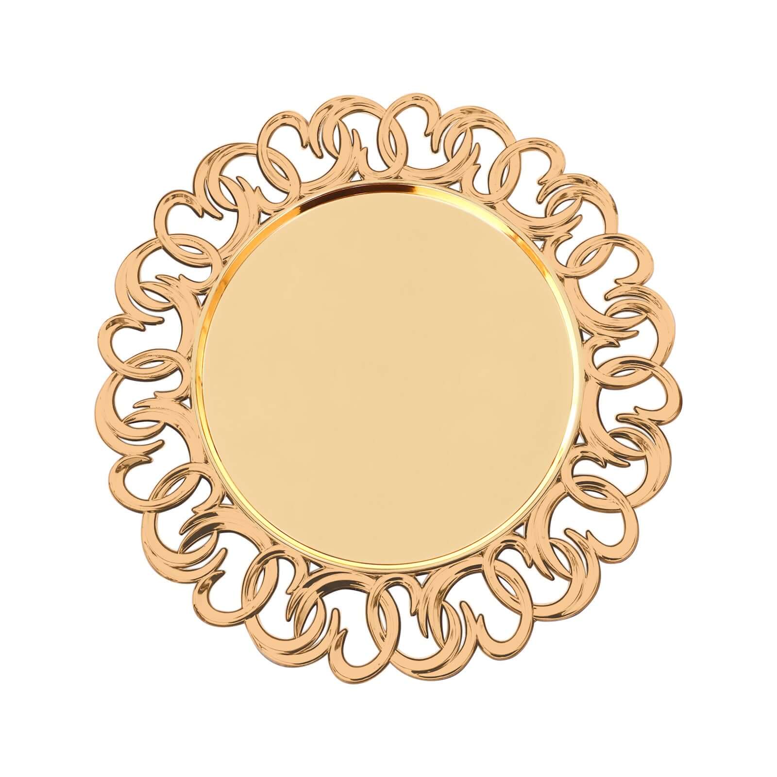 6-Pack Plastic Charger Plates 13" Round Gold with Entwined Swirl Rim - Plastic Disposable Decorative Chargers - Image 6
